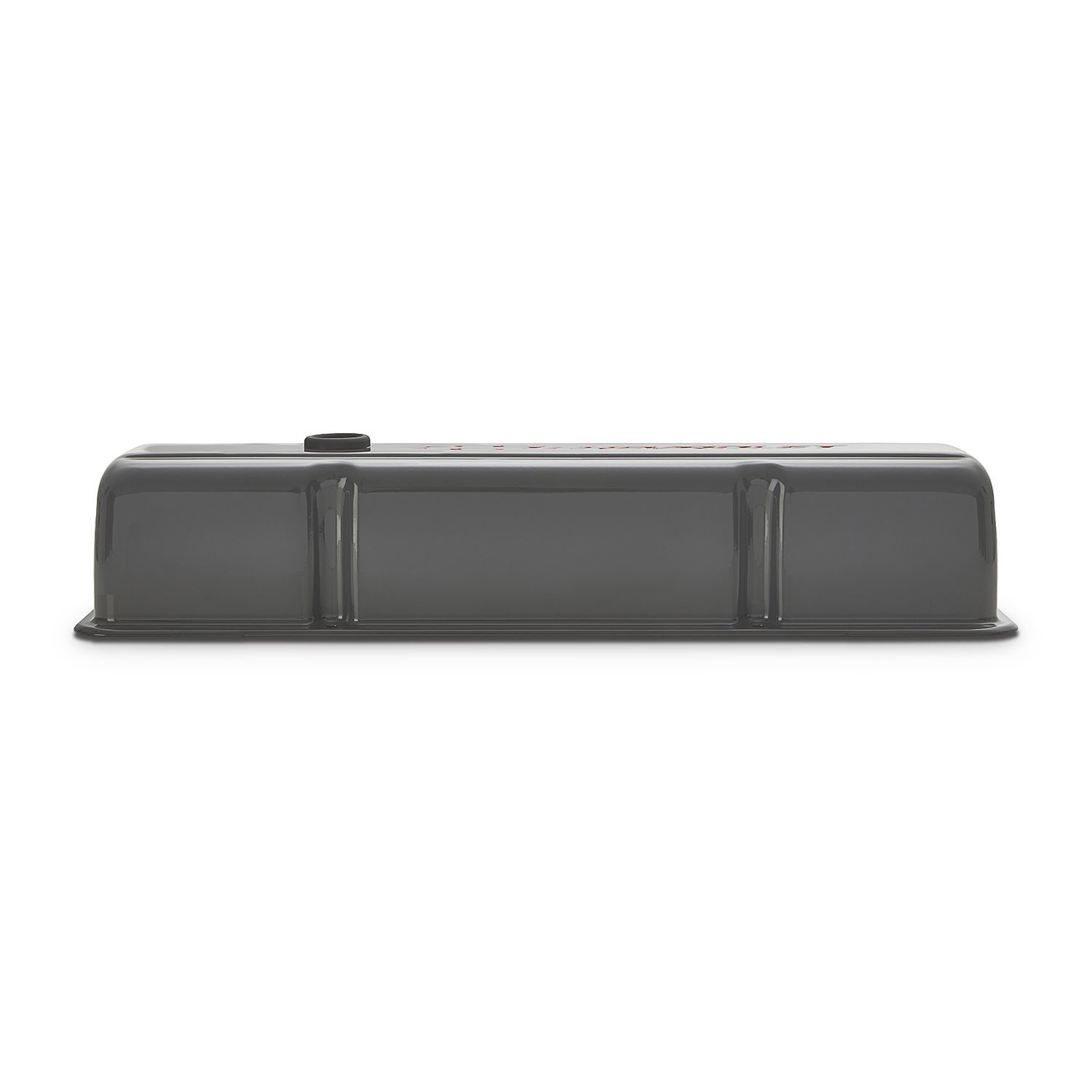 Engine Valve Covers; Stamped Steel; Tall; Shark Gray; Bowtie Logo; Fits SB Chevy
