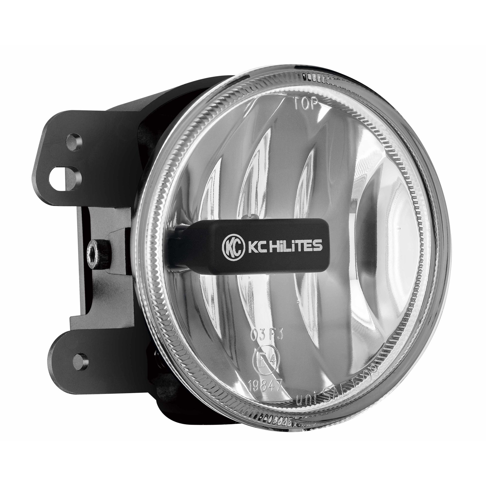 KC Hilites 4 in Gravity LED G4 - Single Light - SAE/ECE - 10W Fog Beam - for 07-09 Jeep JK