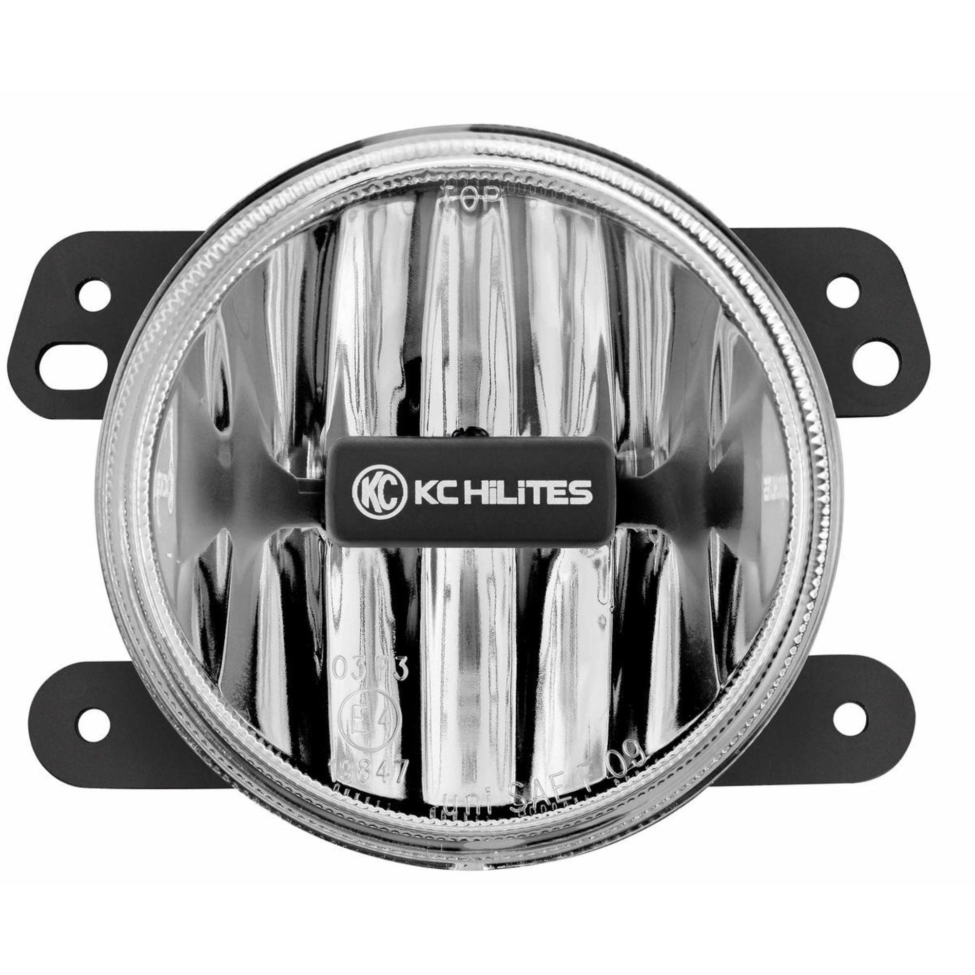KC Hilites 4 in Gravity LED G4 - Single Light - SAE/ECE - 10W Fog Beam - for 10-18 Jeep JK