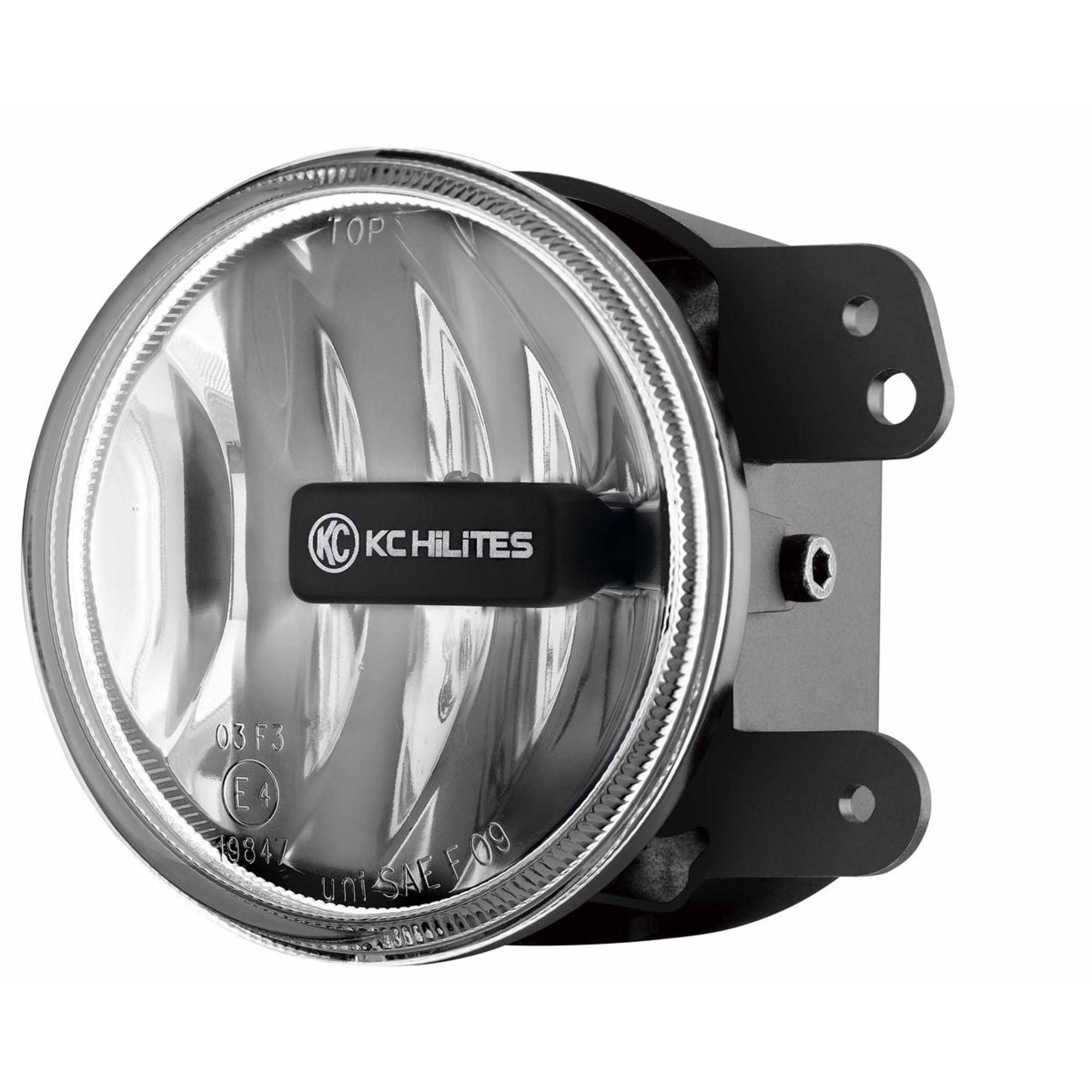 KC Hilites 4 in Gravity LED G4 - Single Light - SAE/ECE - 10W Fog Beam - for 10-18 Jeep JK