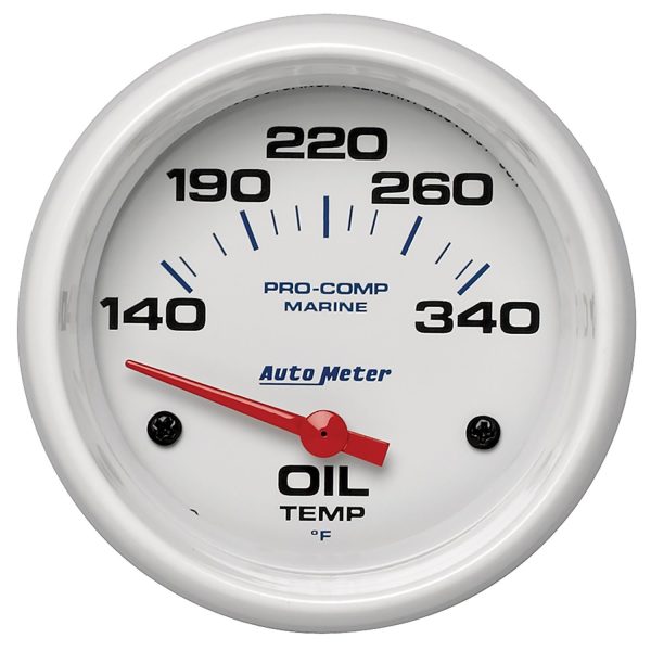 2-5/8 in. OIL TEMPERATURE, 140-340 Fahrenheit, MARINE WHITE