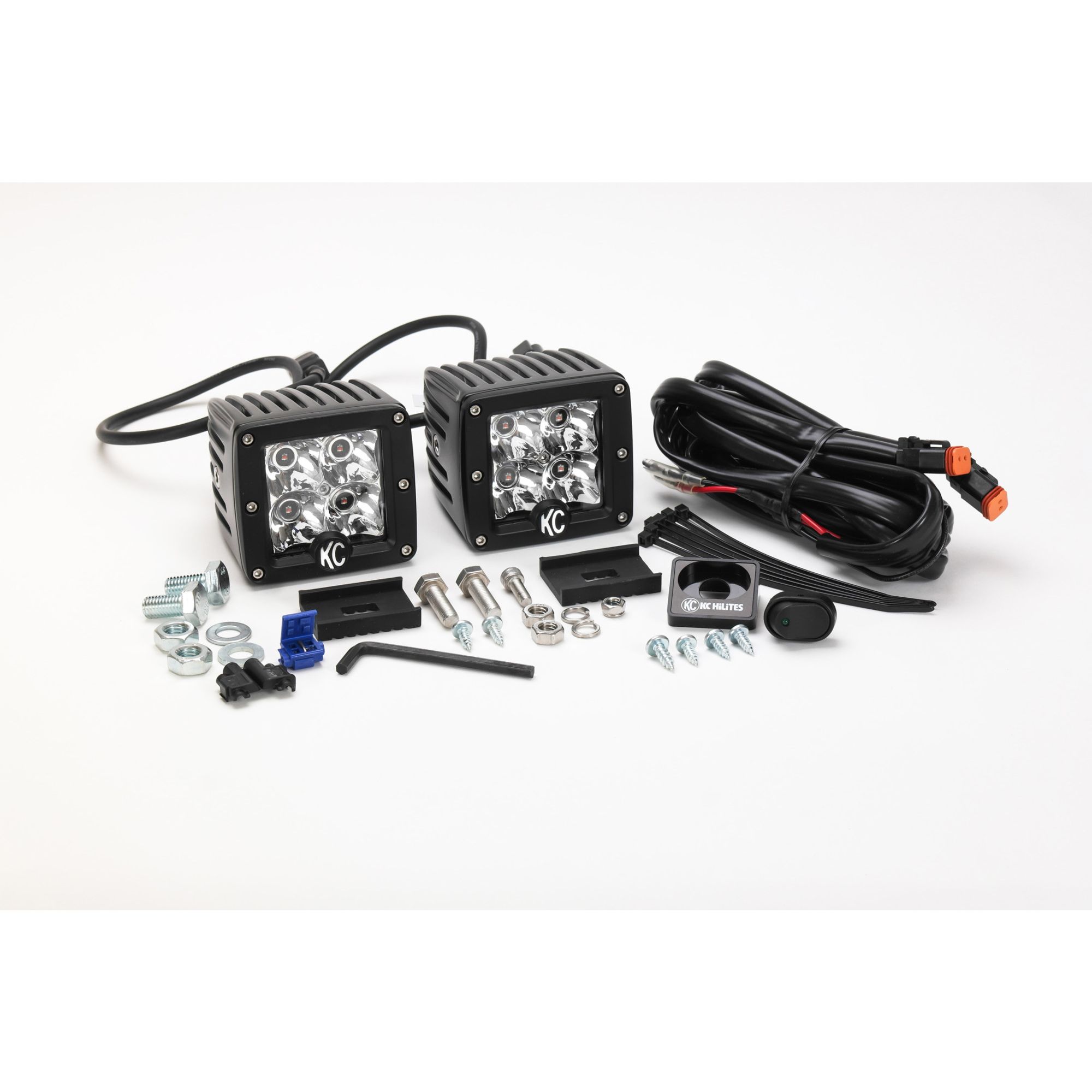KC Hilites 3 in C-Series C3 LED - 2-Light System - Amber - 12W Spot Beam