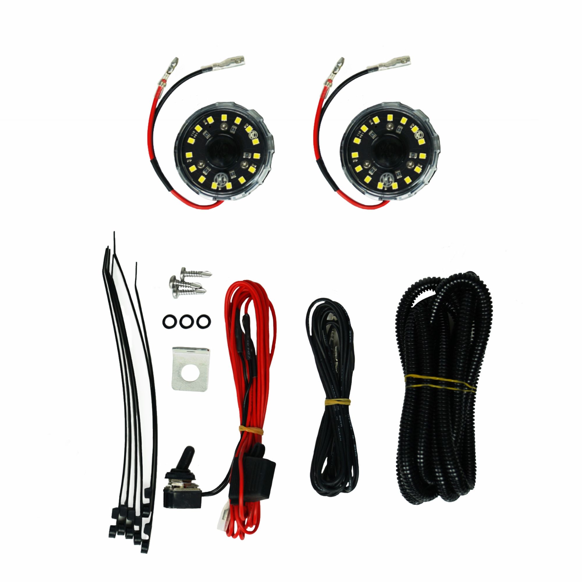 KC Hilites Cyclone LED - 2-Light Universal Under Hood Lighting System - 5W Flood Beam