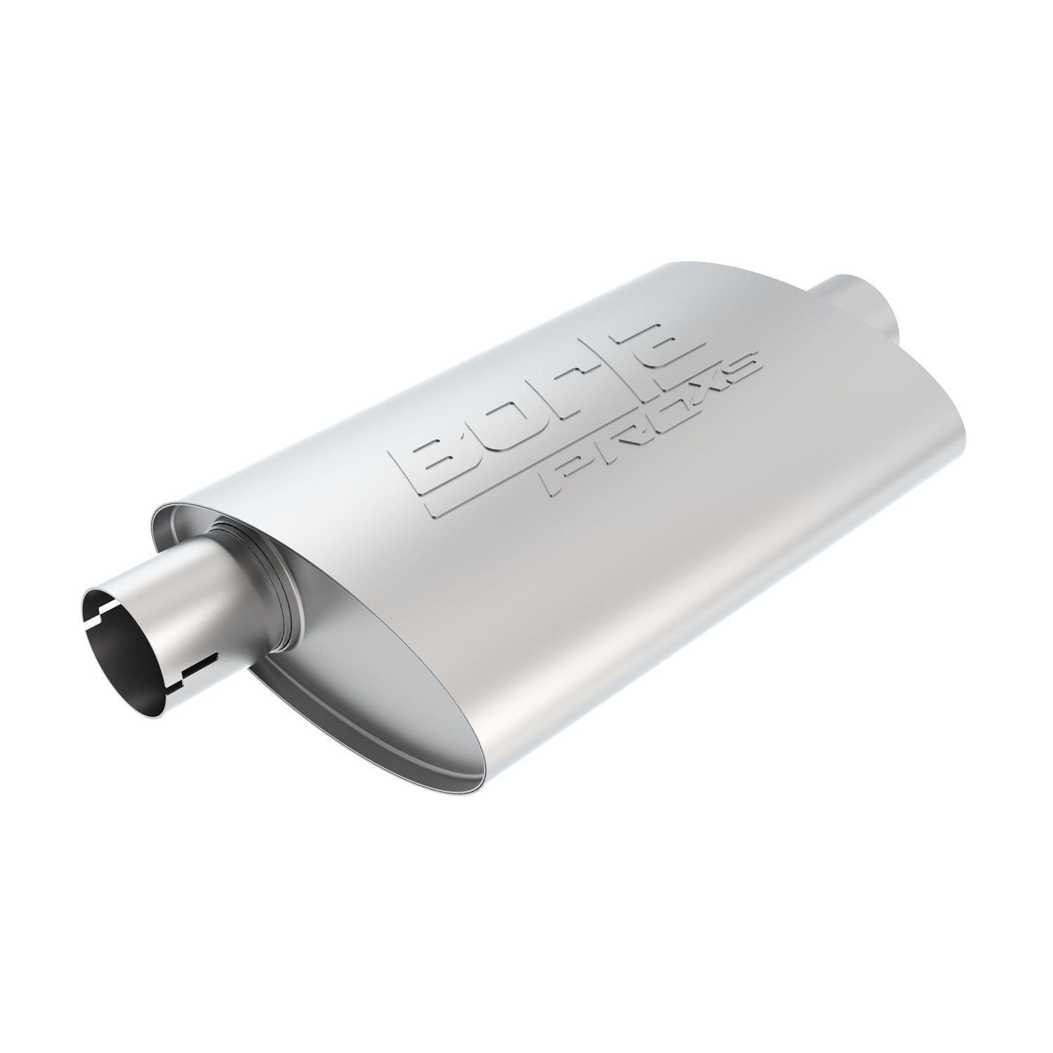 ProXS Muffler? 2in Offset Inlet/ 2in Center Outlet 4.25in x 7.88 Oval x 14in Long Body Notched Necks