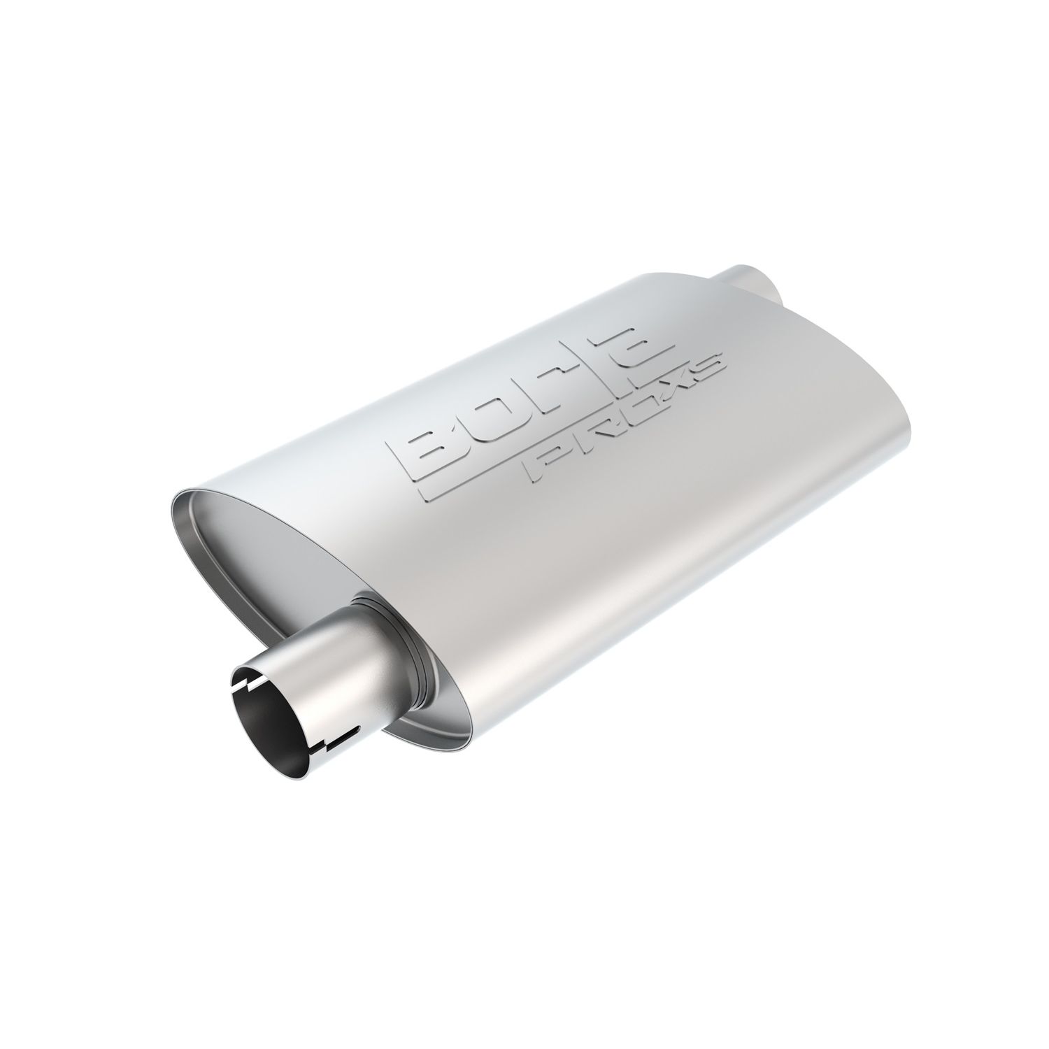 ProXS Muffler? 2in Offset Inlet/ 2in Center Outlet 4in x 9.5in Oval x 14in Long Body Notched Necks
