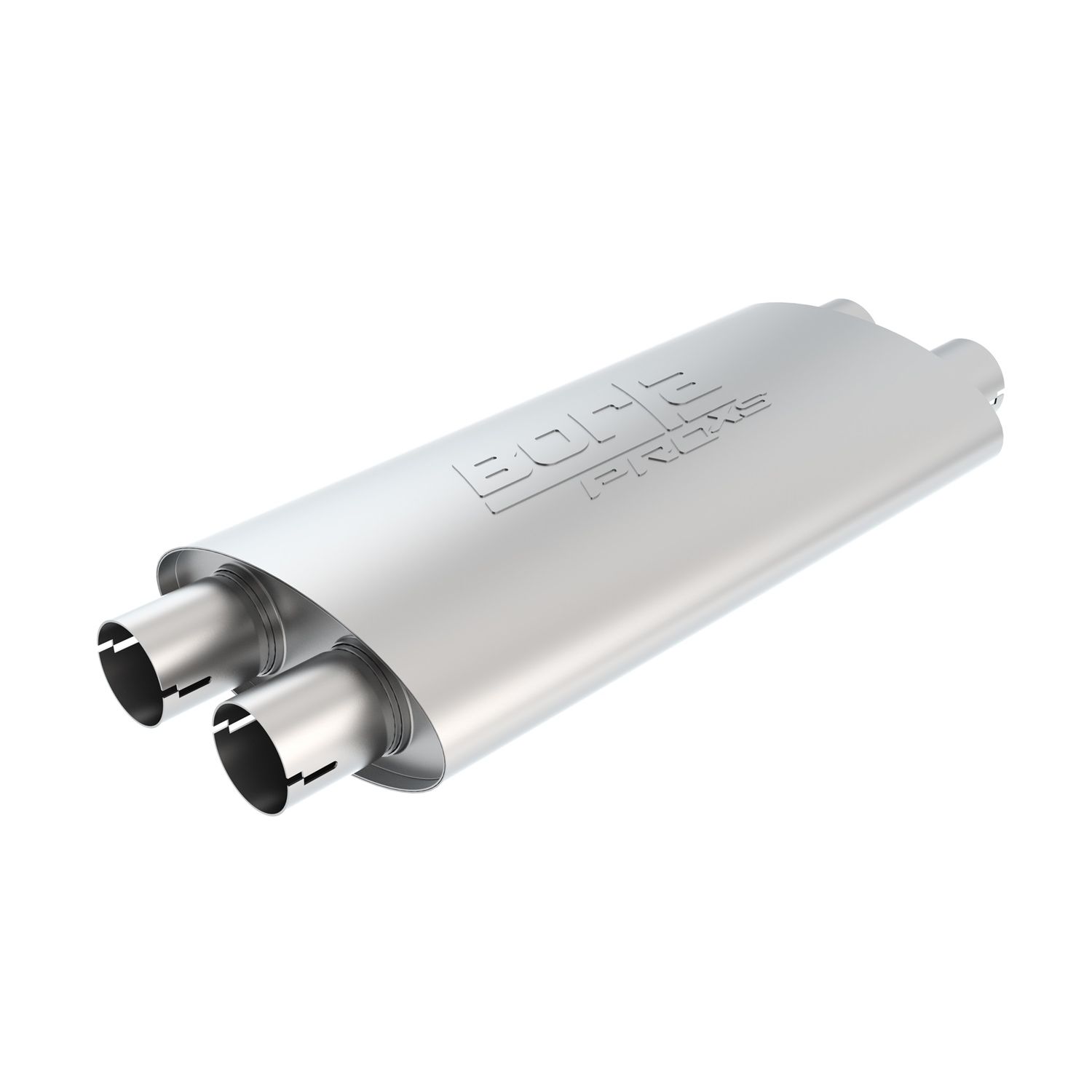 ProXS Muffler? 2.5in Dual Inlet/ 2.5in Dual Outlet 4in x 9.5in Oval x 19in Long Body Notched Necks