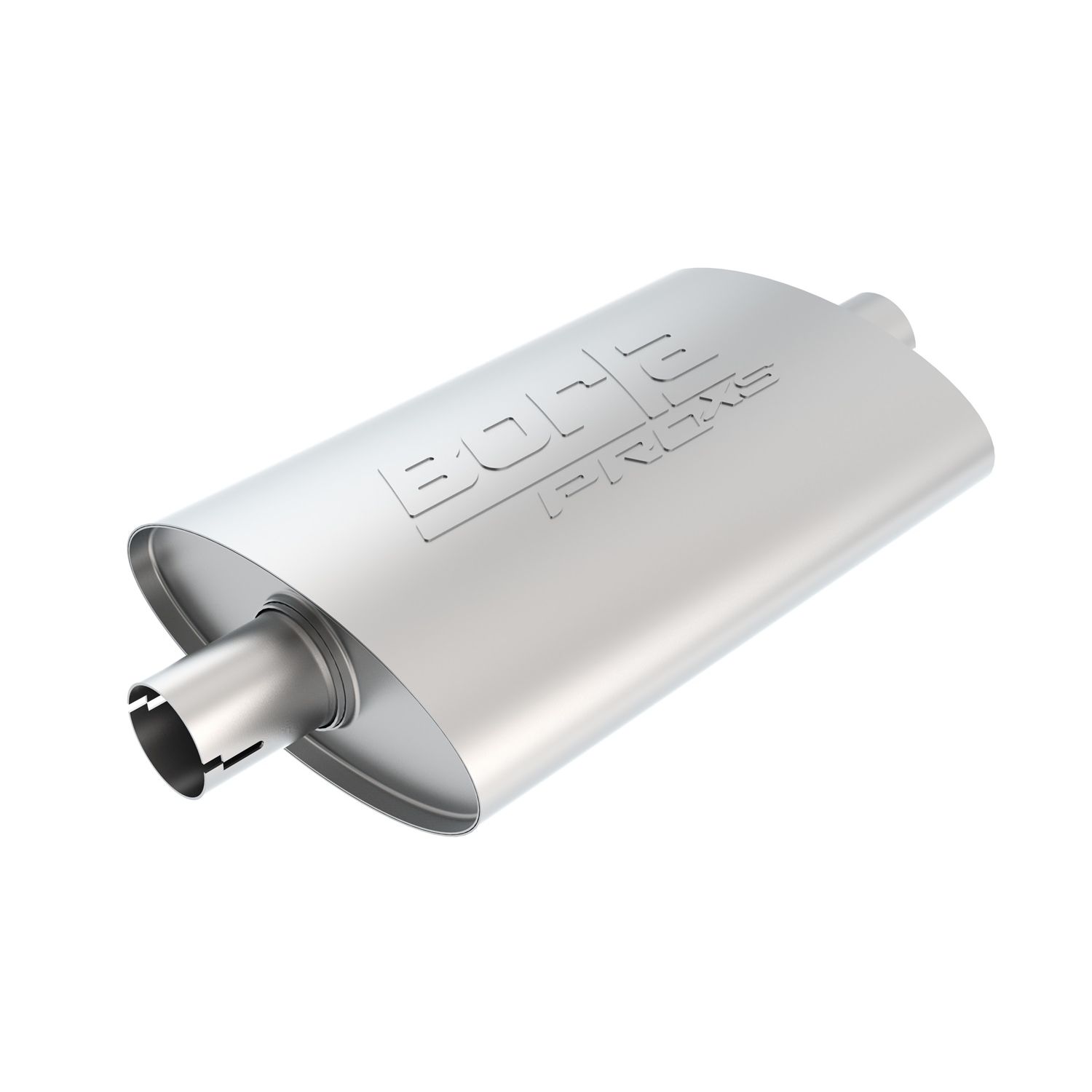 ProXS Muffler? 2.25in Center Inlet/ 2.25in Center Outlet 4ft x 9.5in Oval x 14in Long Body Notched Necks