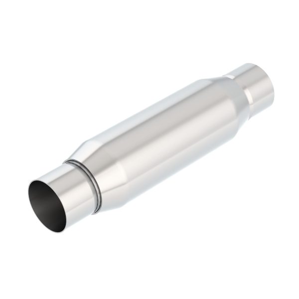 CrateMuffler? Resonator 2.5in Center Inlet/ 2.5in Center Outlet 3.5in Round X 10in Long Body