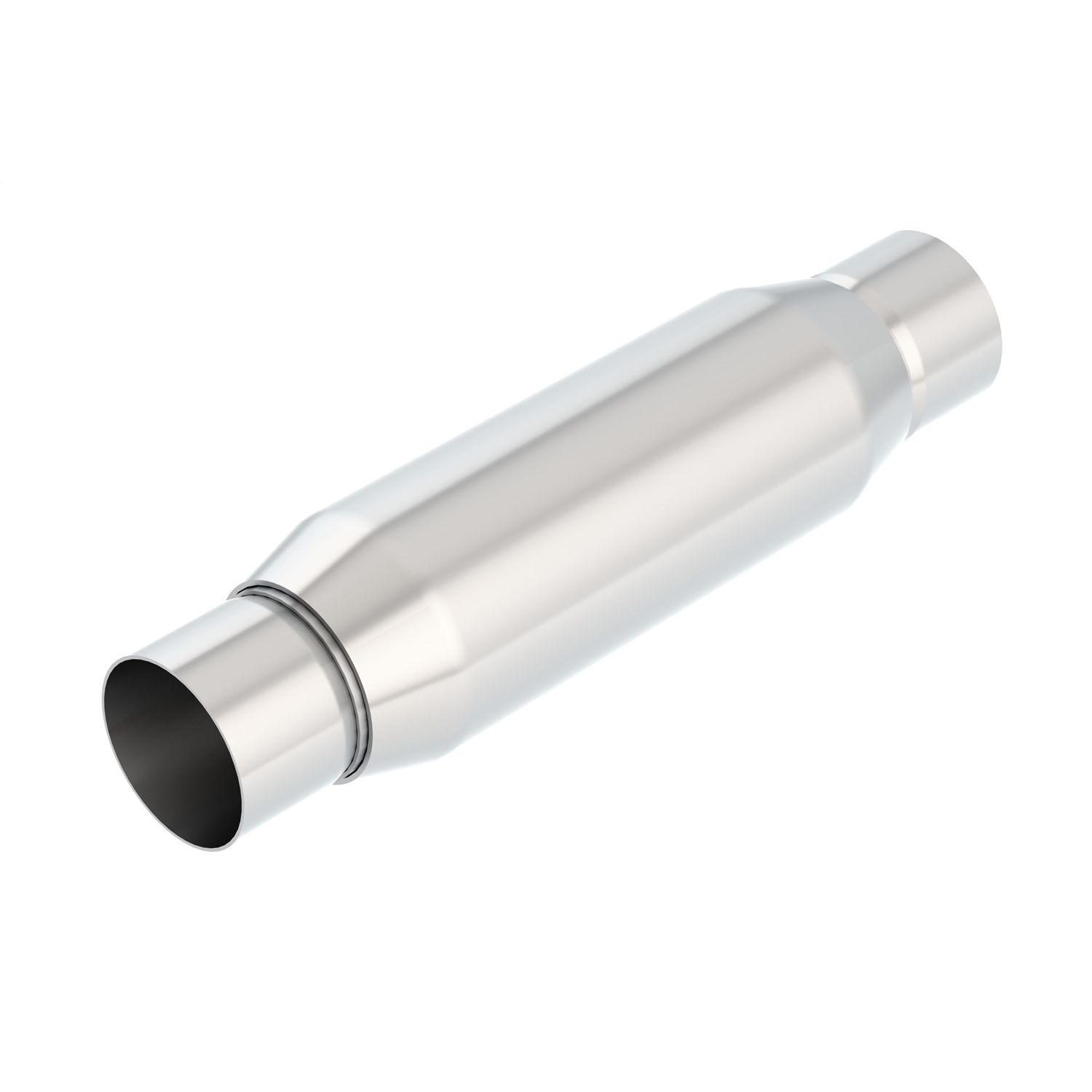 CrateMuffler? Resonator 2.5in Center Inlet/ 2.5in Center Outlet 3.5in Round X 10in Long Body
