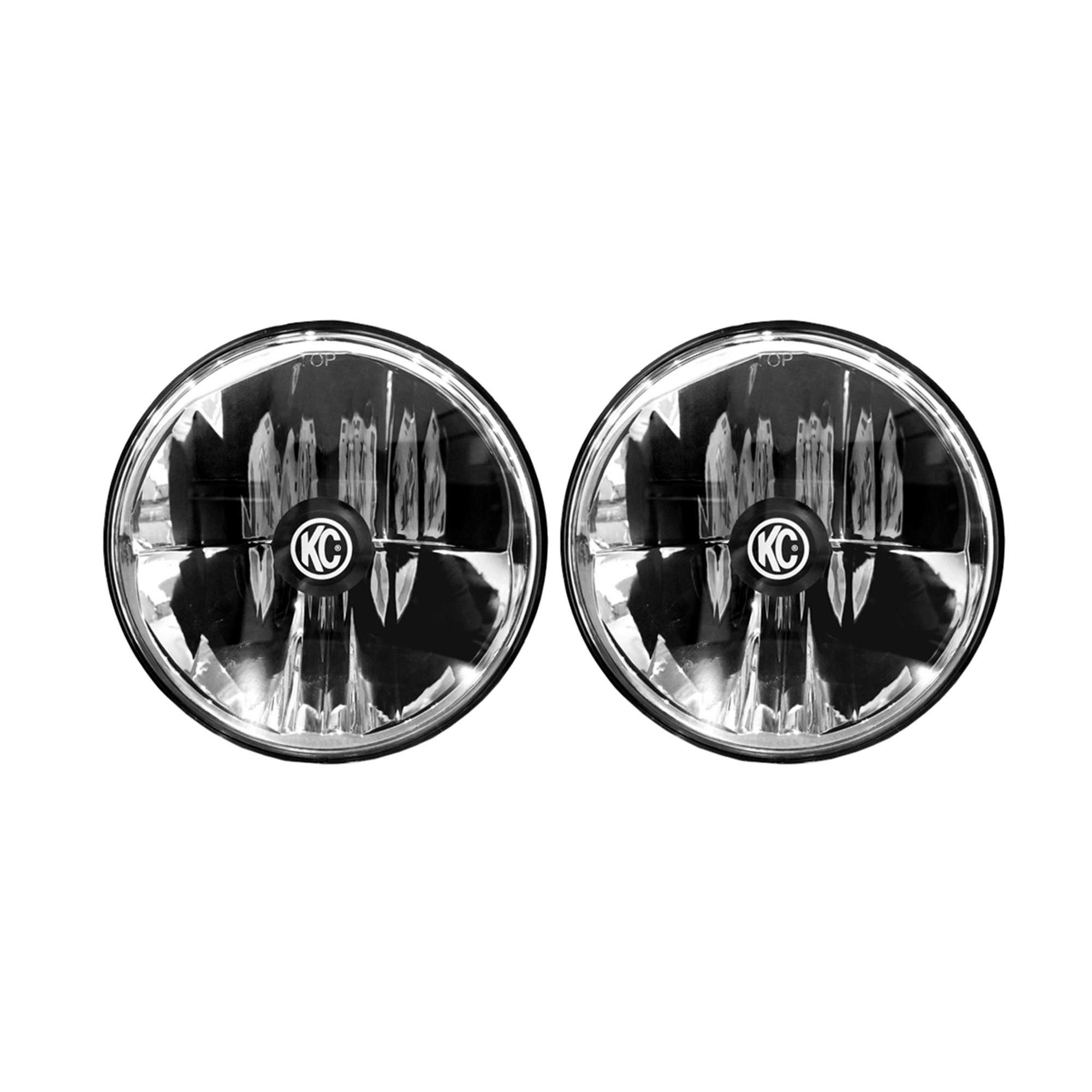 KC Hilites 7 in Gravity LED - 2-Headlights - 40W Driving Beam - Universal / fits 97-06 Jeep TJ