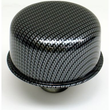 Engine Valve Cover Breather; 3 In Dia; No Logo; Push-In Style 1.22 Hole; Carbon