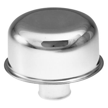 Engine Valve Cover Breather; 3 In Dia; No Logo; 3/4 OD Neck for PCV Hole; Chrome