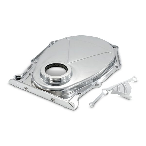 Engine Timing Chain Cover; Chrome; Steel; Factory Replacement For BB Chrysler