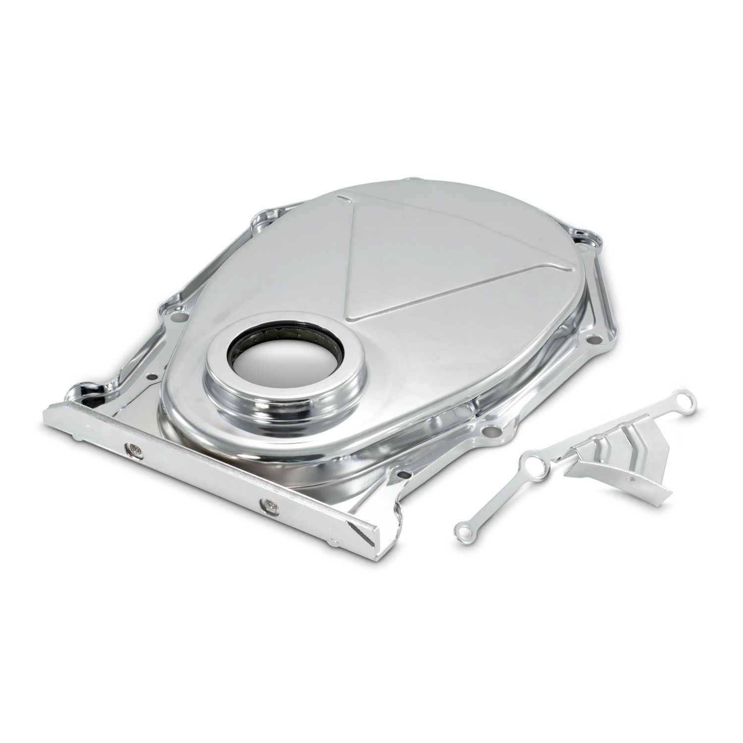 Engine Timing Chain Cover; Chrome; Steel; Factory Replacement For BB Chrysler