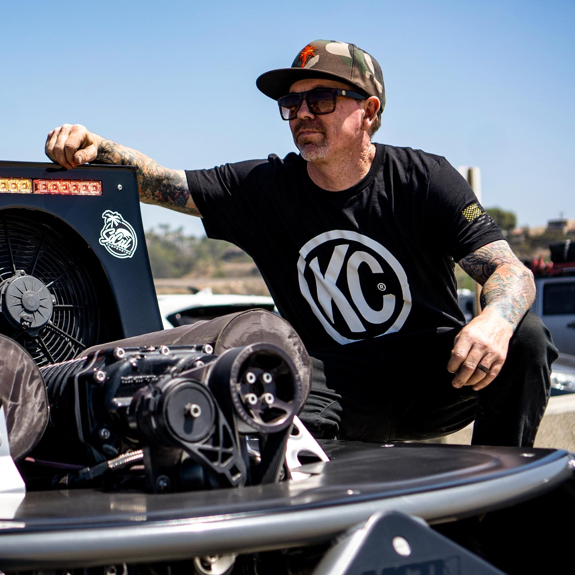 KC Classic White Logo Tee Shirt - Black - Small