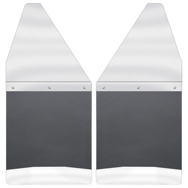 Kick Back Mud Flaps 12" Wide - Stainless Steel Top and Weight