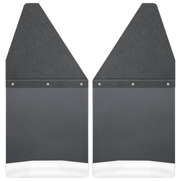 Kick Back Mud Flaps 12" Wide - Black Top and Stainless Steel Weight