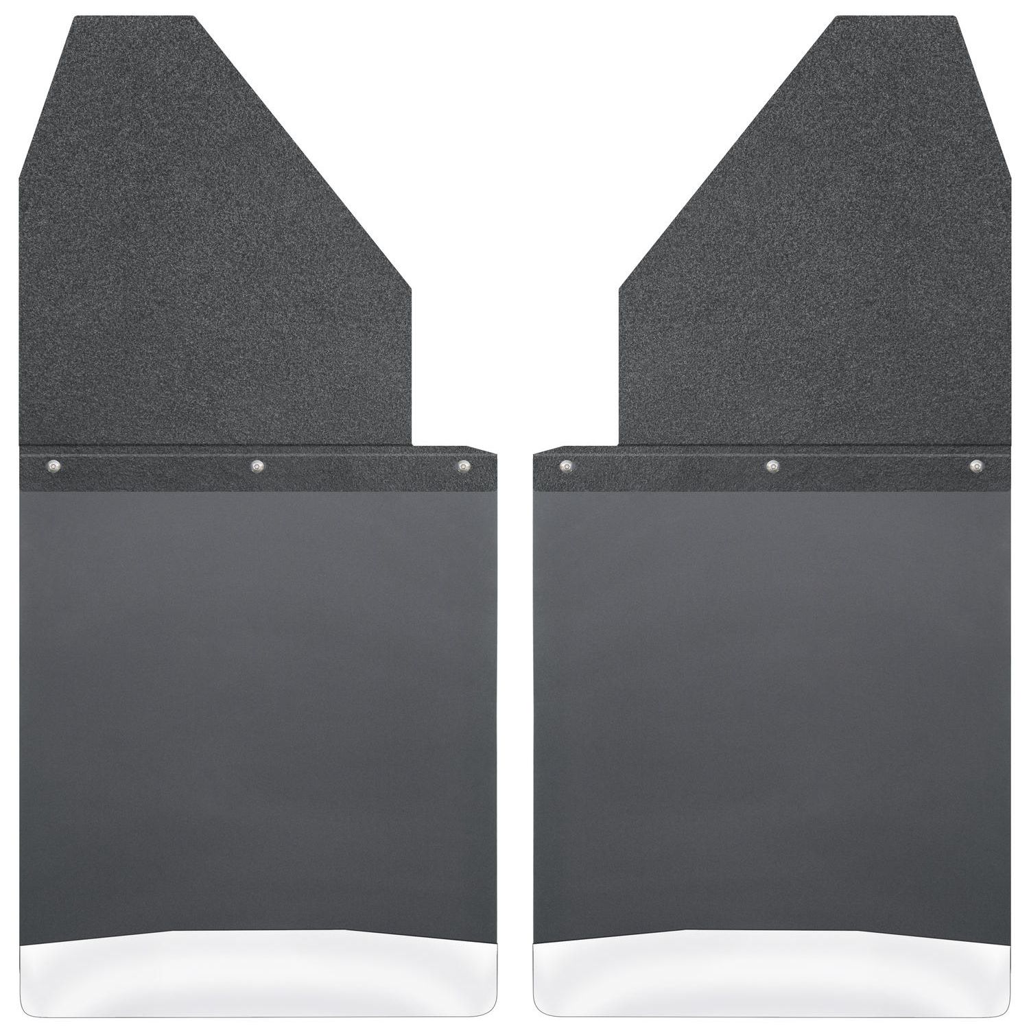 Kick Back Mud Flaps 14" Wide - Black Top and Stainless Steel Weight