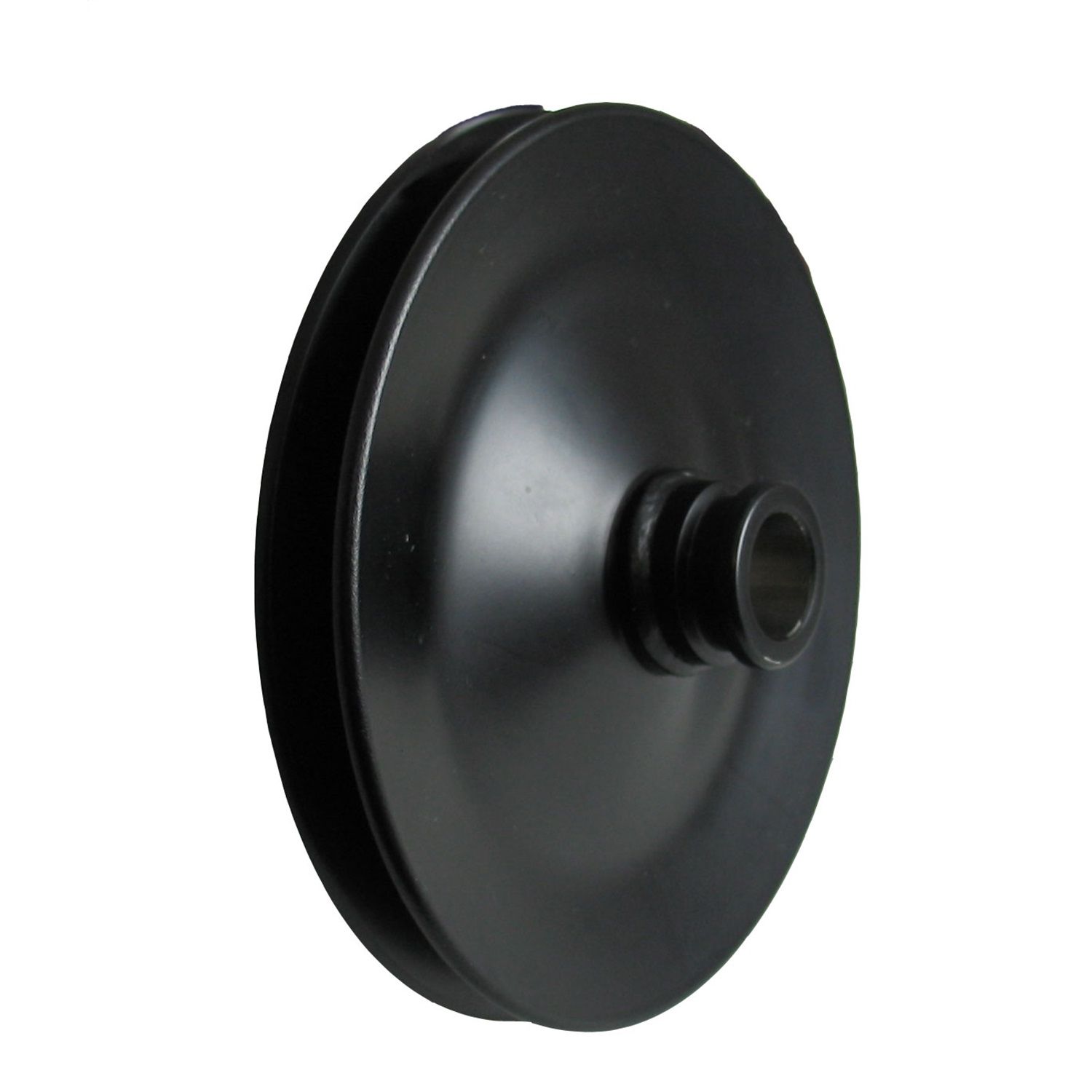 Borgeson - Power Steering Pulley - P/N: 801105 - Black steel power steering pump pulley. 5-1/2 in. Diameter 1-Row V-Belt press-on style.
