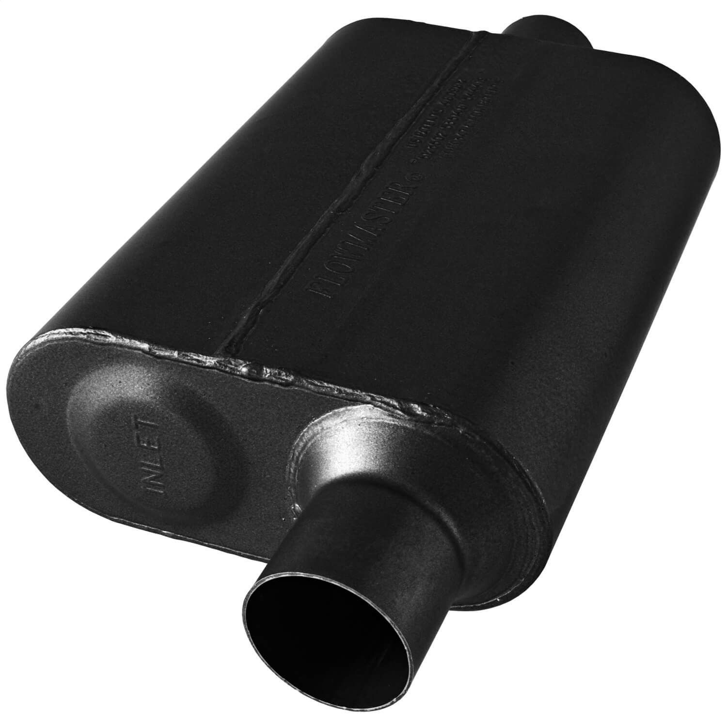 Flowmaster 8042541 40 Series Muffler 409S - 2.50 Offset In / 2.50 Center Out - Aggressive Sound