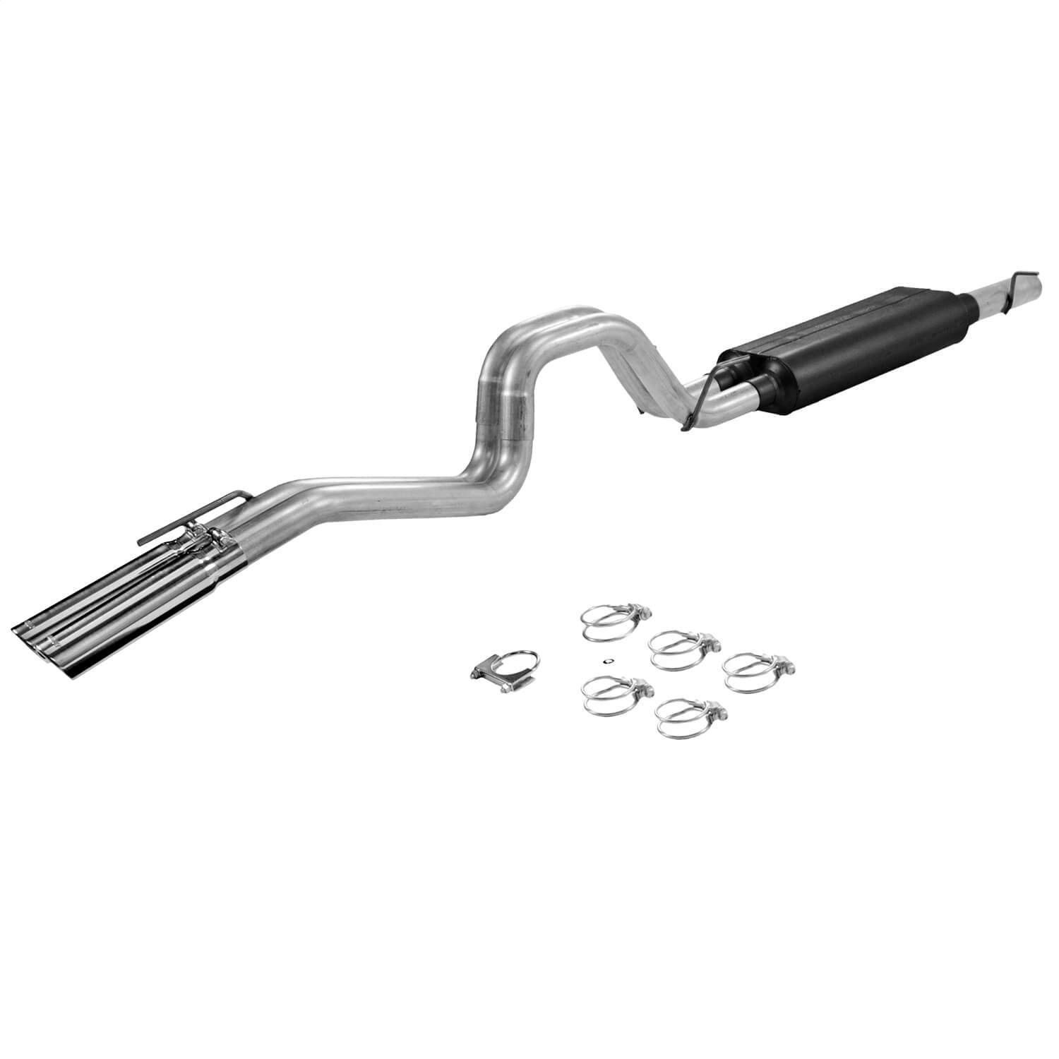 Flowmaster 817400 Cat-back - Dual Same Side Exit - American Thunder - Mod/Agg Sound