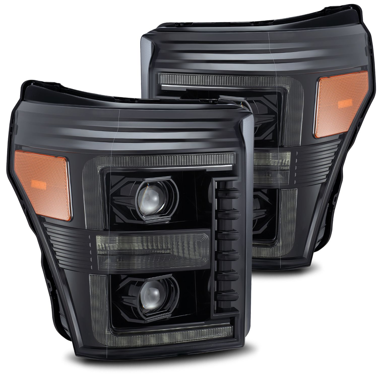 Projector Headlights Plank Style Design Midnight Black