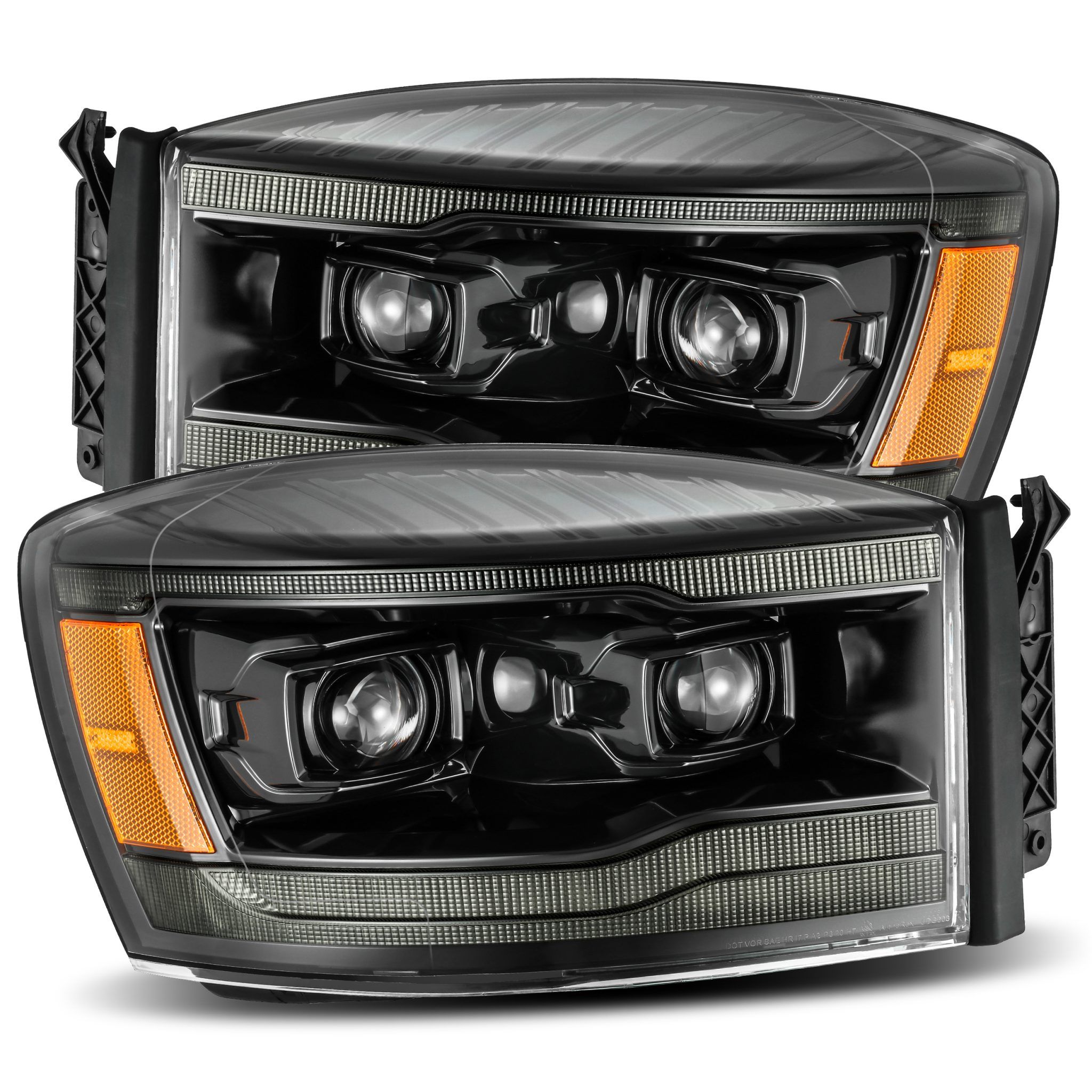 LED Projector Headlights Plank Style Design Midnight Black