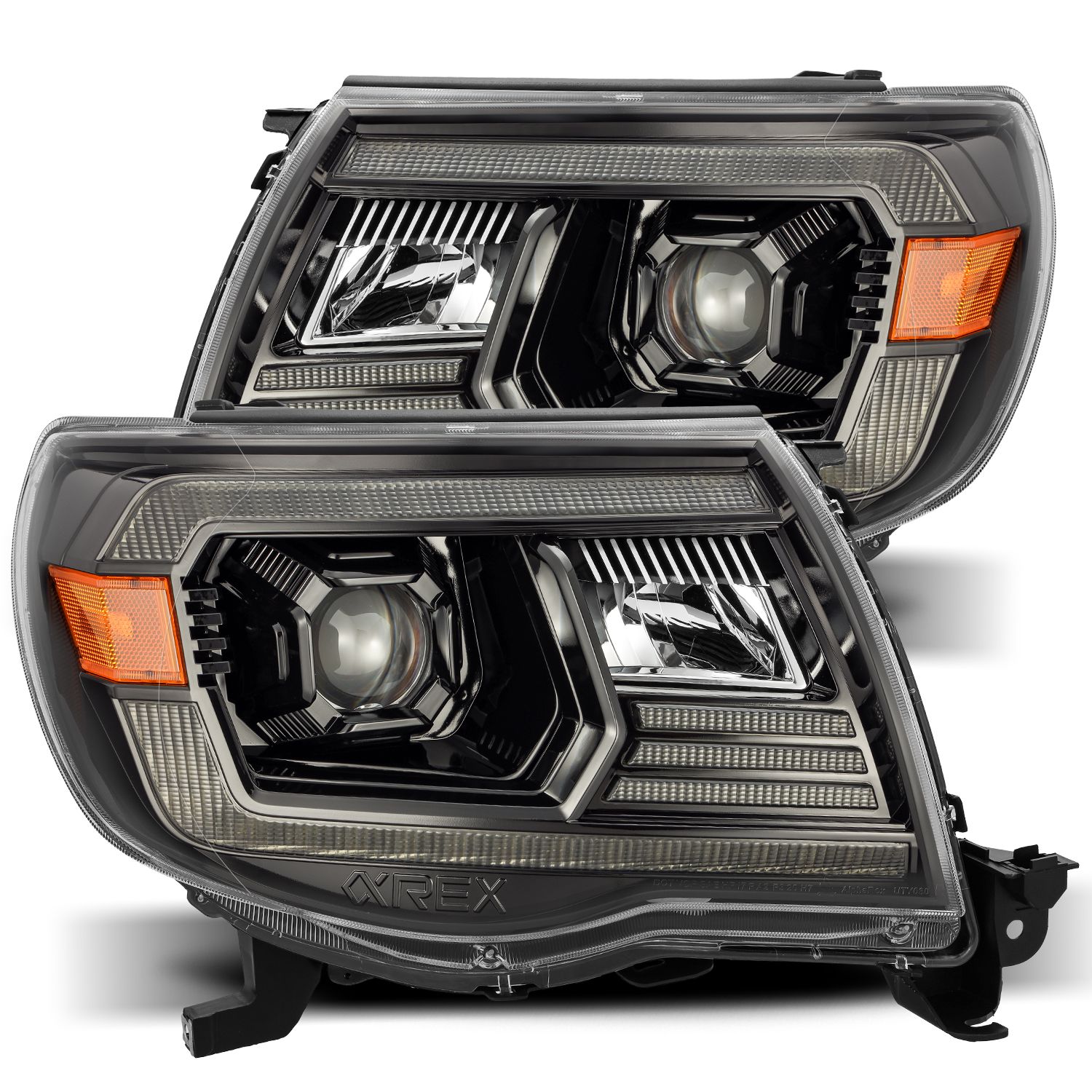 LED Projector Headlights Plank Style Design Midnight Black