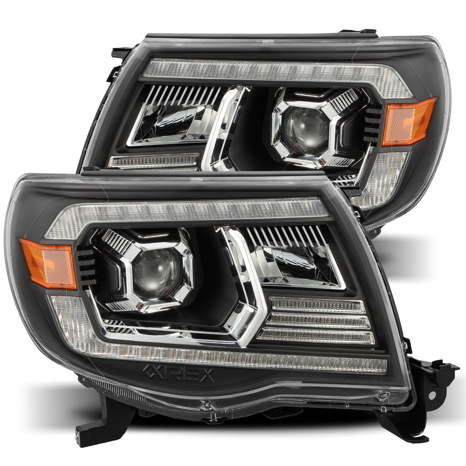 LED Projector Headlights Plank Style Design Black