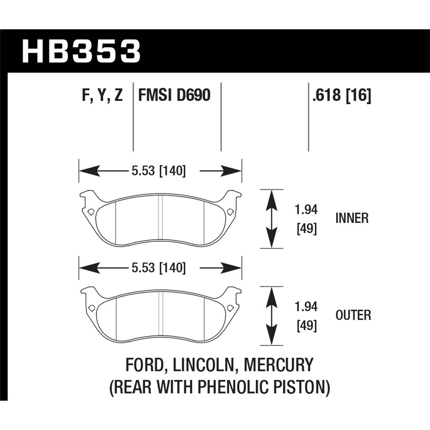 DTC-60 Disc Brake Pad