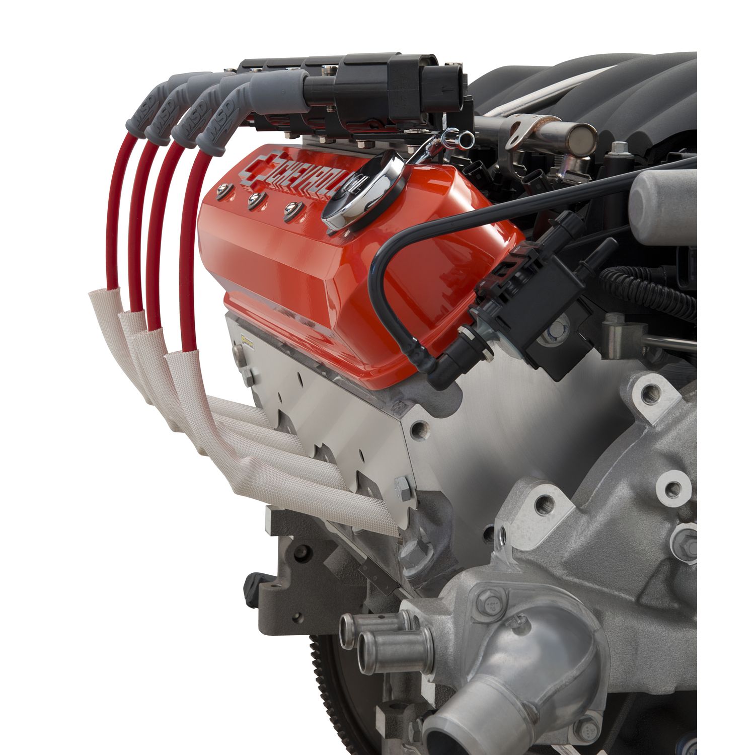 Engine Valve Covers; Slant-Edge Style; Die Cast; Black w/Bowtie Logo; LS Engines