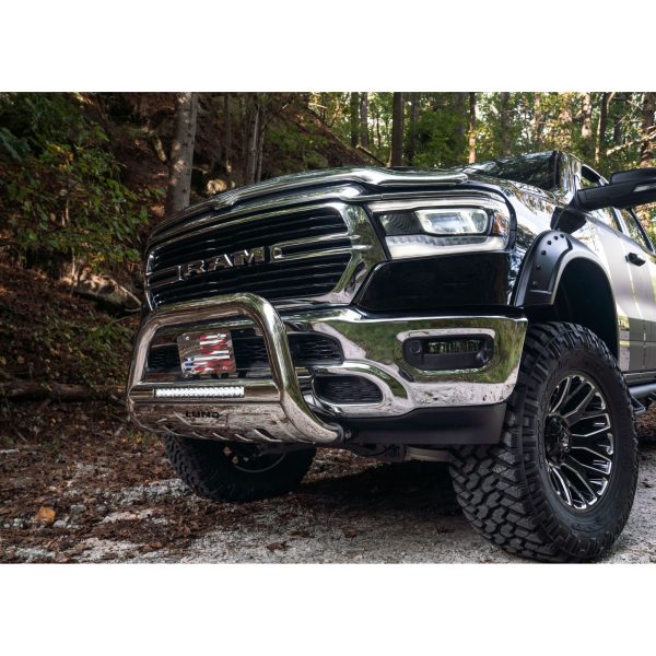 Lund 47021208 Polished Bull Bar w/Light And Wiring for 2019-2022 Ram 1500 Excludes Rebel Models
